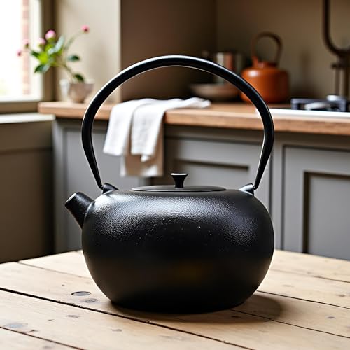 67.6oz Large Cast Iron Teapot and Cups Set