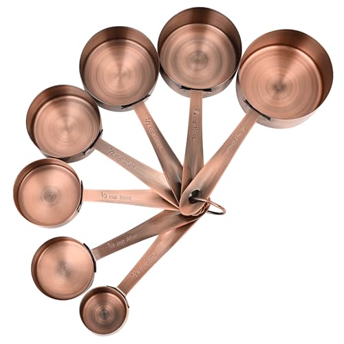 Copper Plated Measuring Cups and Spoons Set
