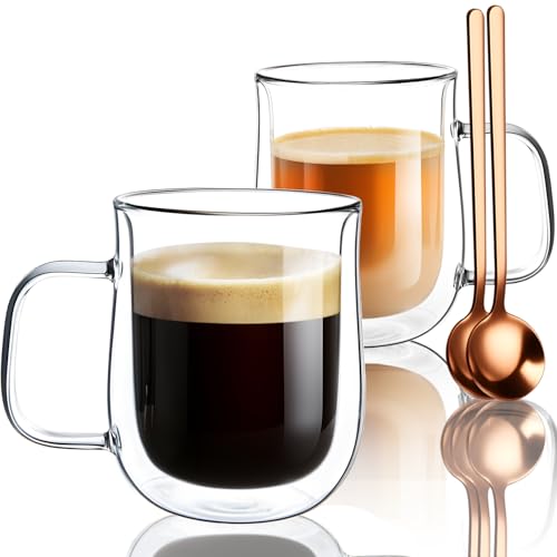 Double Walled Glass Coffee Mugs (4 Count)