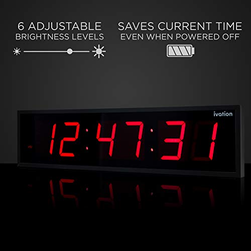 Oversized Digital Wall Clock with Large LED Display & Timer