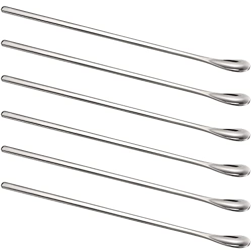 Stainless Steel Cocktail Stir Sticks with Long Handle of 6 Pieces for Coffee & Tea Drinks (6 Count)