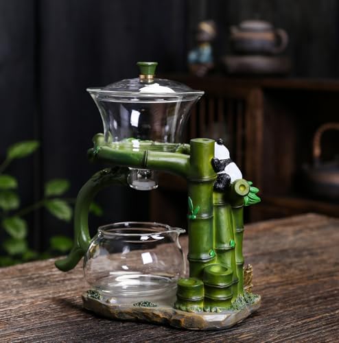 Magnetic TeaPot Automatic Drip Glass Teapots Lazy Kungfu Tea Infuser Panda Heat
