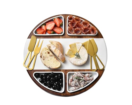 Upgraded Lazy Susan Cheese Cutting Board Set