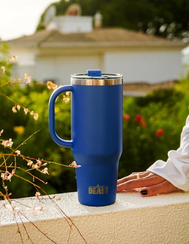 Beast 50 oz Tumbler with Handle Stainless Steel Vacuum Insulated Coffee Ice Cup Double Wall Travel Flask