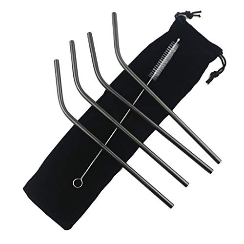 Metal Straws Stainless Steel Straws 8.5" Drinking Straws Reusable 4 Set
