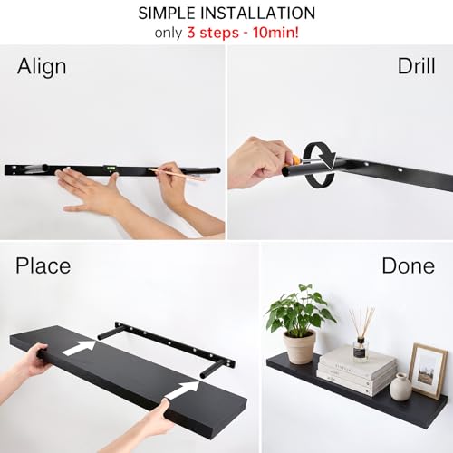 Black Floating Shelves 35.4in