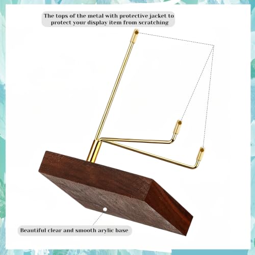 4 Pcs Rock Display Stand Wood Base (4 Count)