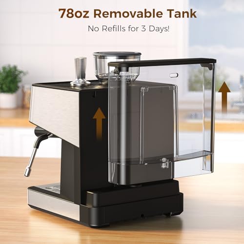 20 Bar Espresso Machine with Grinder & Milk Frother