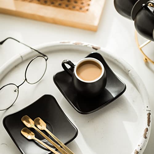 Espresso Cups with Saucers Set (3 Count)
