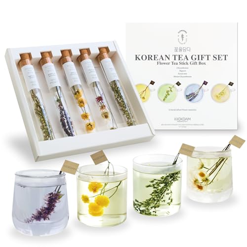 Premium Flower Korean Tea Stick Gift Set (5 Count)