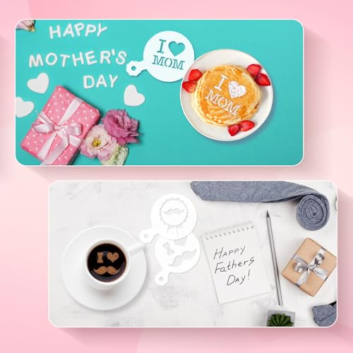 36Pcs Mother's Father's Day Cookie Cake Stencil Templates (36 Count)