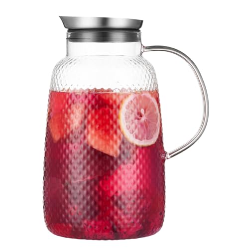 Pineapple Series 78 Oz Borosilicate Glass Pitcher with Lid