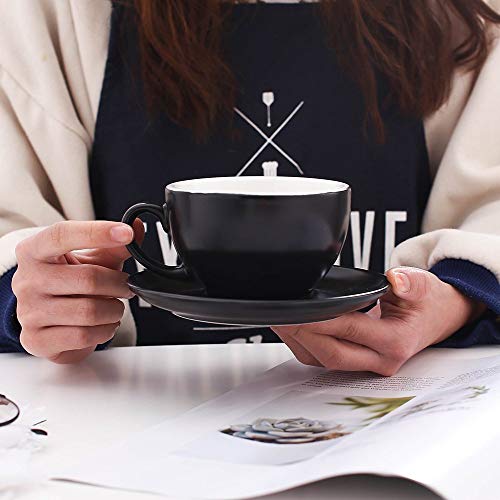 Ceramic Cup and Saucer Cappuccino Latte Art and Manual Brew Coffee