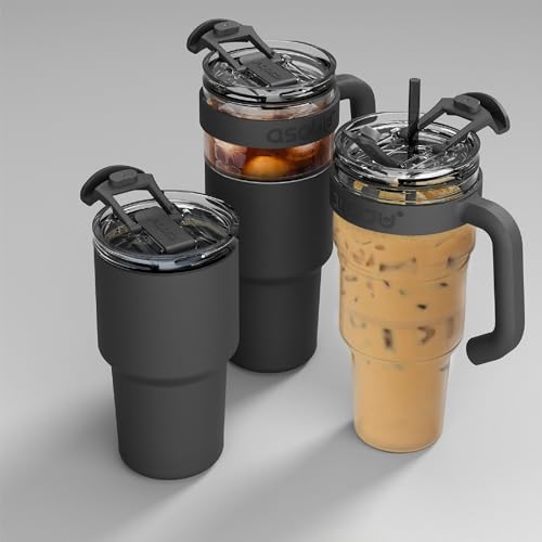 Extra Large Travel Explorer Tumbler for Hot and Cold with Stainless Steel Removable Coffee Mug Sleeve
