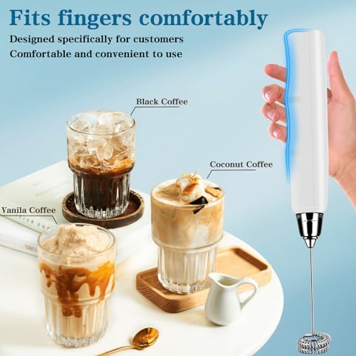 Milk Frother Wand Rechargeable Handheld Whisk Coffee 3 Speed Adjustable