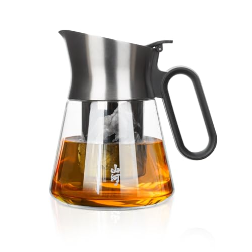 17 oz Small Glass Teapot with Infuser For Loose Leaf Tea Steeper