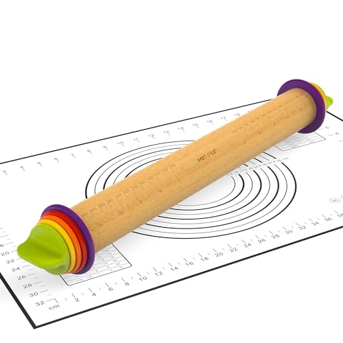Rolling Pin with Thickness Rings (2 Count)