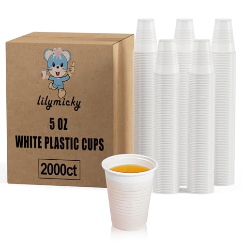 2000 Pack 5 oz White Plastic Cups (2000 Count)