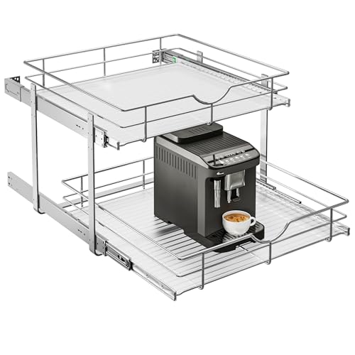 2 Tier Kitchen Cabinet Pullout Shelf and Drawer Organizer