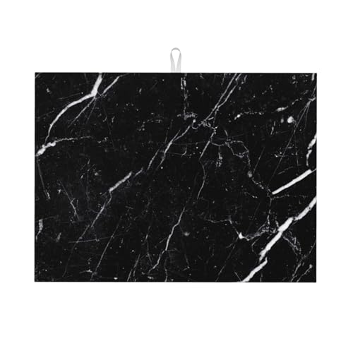 Black Marble Dish Drying Mat