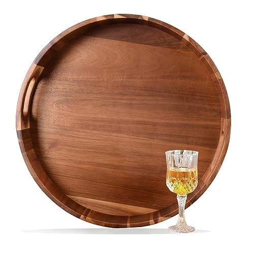 Extra Large 20" Acacia Wood Tray with Handles