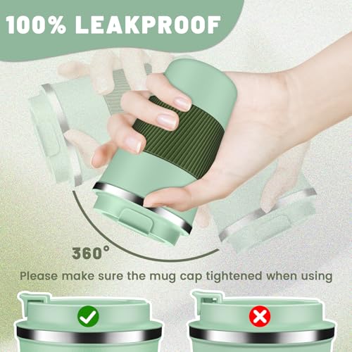 Insulated Coffee Tumblers with Flip Lid 12oz