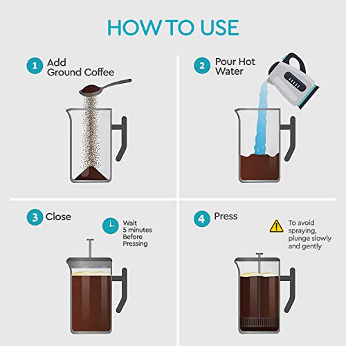 Large Insulated French Press Coffee Maker 50oz