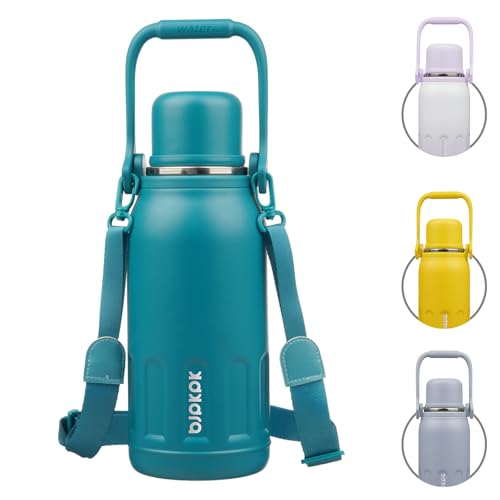 Stainless Steel Insulated Bottle with Handle & Strap