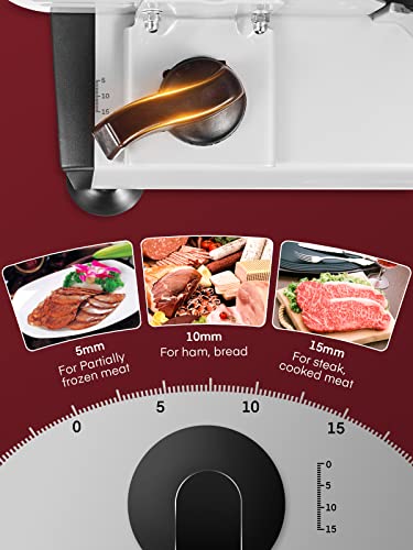 200W Meat Slicer 7.5" Serrated+Smooth Blades & Adjustable Thickness