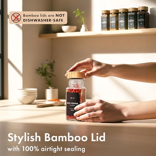 Glass Spice Jars with Label (36 Count)