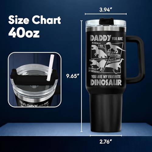 Father You're My Favorite Dinosaur 40 oz Tumbler with Handle
