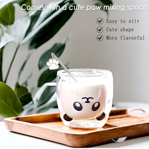 Panda Mug Cute Mugs Glass Double Wall Insulated Glass Espresso Cup