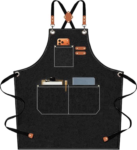 Chef Aprons for Men Women with Oversized Pockets