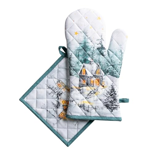 100% Cotton Oven Mitt & Pot Holder Set (2 Count)