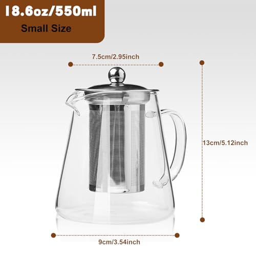 Glass Teapot Tea Pot with Removable Infusers for Loose Tea