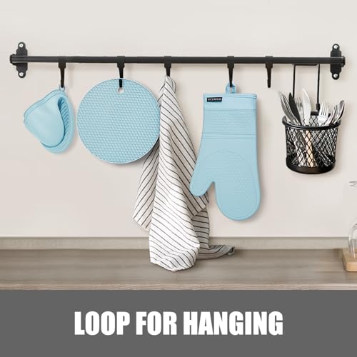 Silicone Oven Mitts and Pot Holders Sets