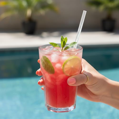 10.3" Disposable Plastic Drinking Straws (100 Count)
