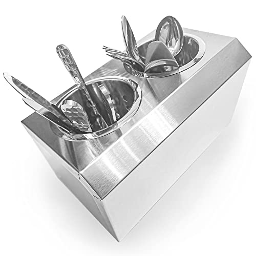 Flatware Organizers Stainless Steel Cylinder Flatware Silverware Utensil Holder Organizer Caddy