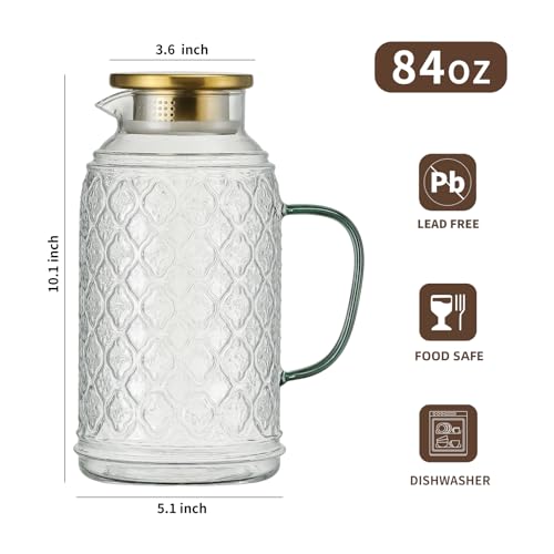 Glass Pitcher with Lid