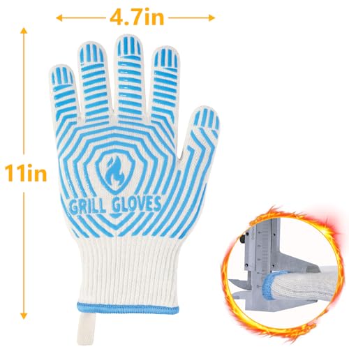 BBQ Gloves Oven Gloves 1472℉ Extreme Heat Resistant (2 Count)