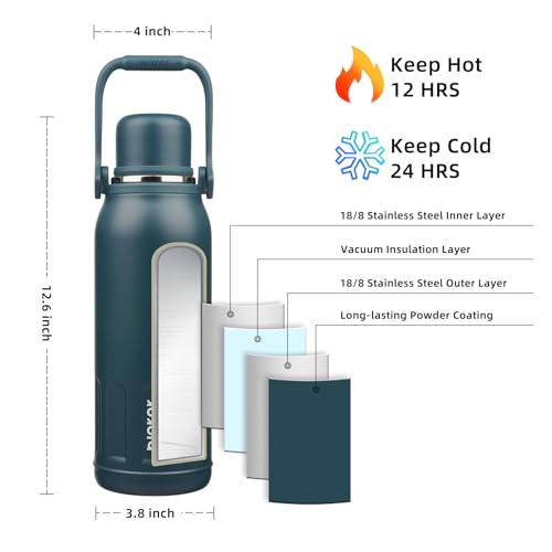 Stainless Steel Insulated Bottle with Handle & Strap