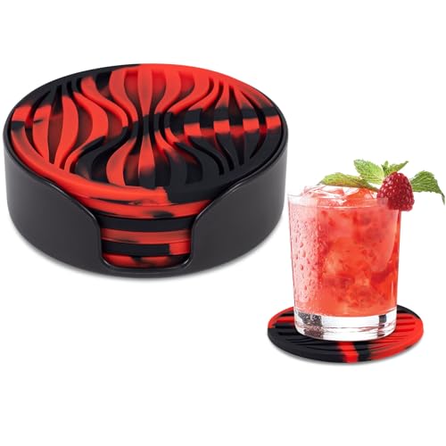 6 Pack Drink Coasters with Holder Non