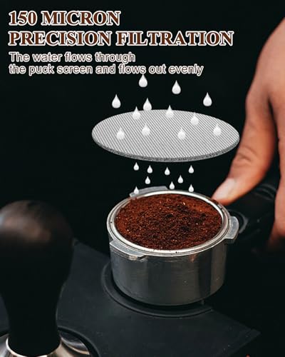 Espresso puck screen 51mm 2 Pack & Walnut Puck screen stand (3 Count)