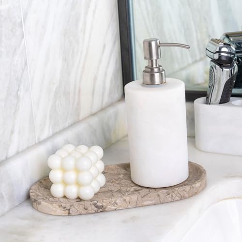 Natural Silver Pearl Marble Decorative Tray