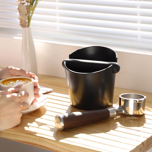 Espresso Knock Box Coffee Knock Box Espresso Bucket Knock Coffee Ground Dump Bin with Removable Knock Bar Trash Can Non
