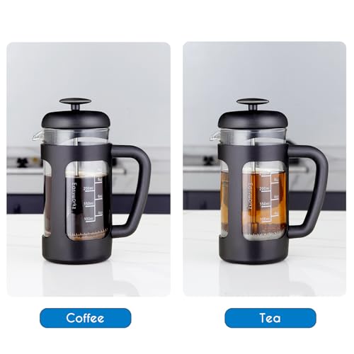 French Press 12 oz Coffee Tea Maker with Borosilicate Glass