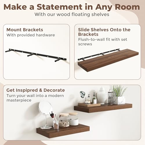55 Inch Fireplace Mantel Shelf (2 Count)