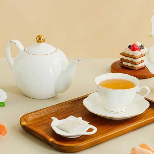 30oz White Porcelain Teapot