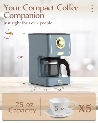 Coffee Maker 5 Cup Coffee Pot with Three Brewing Modes