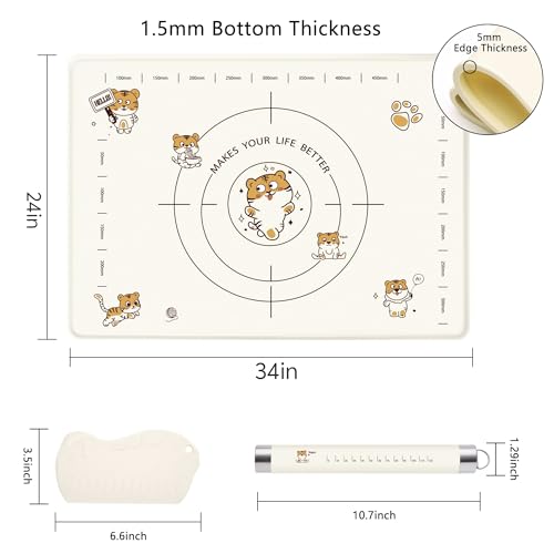 34x24 Inch Extra Thick Silicone Pastry Board